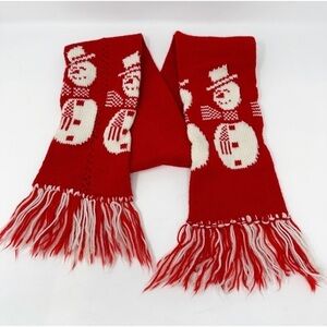 Snowman Vintage Wool Knit Scarf